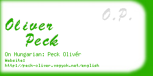 oliver peck business card